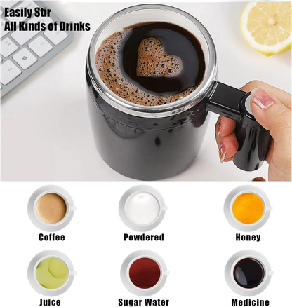 Mushendo Mug: Automatic Self Stirring Magnetic Mug Stirring Mixing Coffee Cup Travel Stainless Steel Coffee Mug Cup With Lid