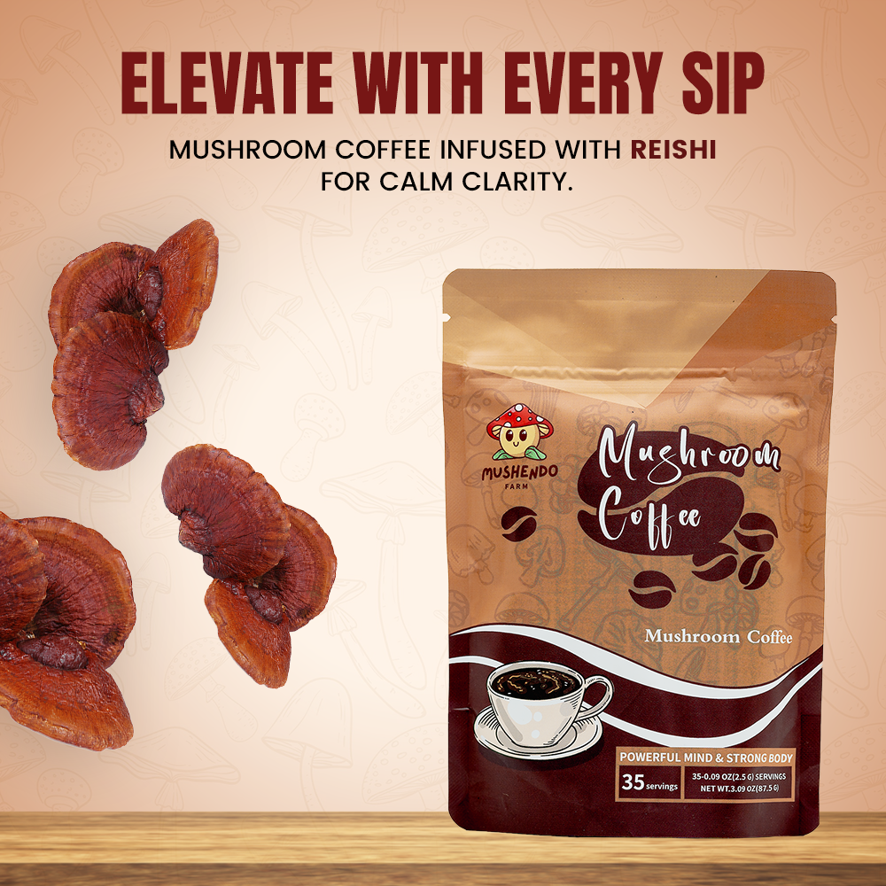 Mushendo 6 Mushroom Coffee | 3.02 Oz (87.5 G) | 35 Servings